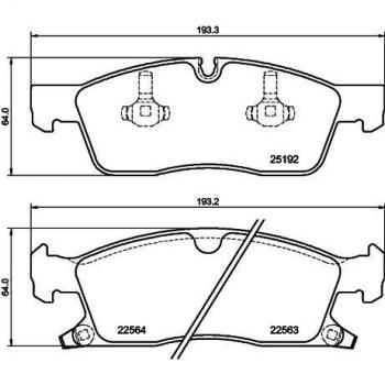 Kit de plaquettes de frein Hella 8DB 355 039-961 pour Jeep Grand