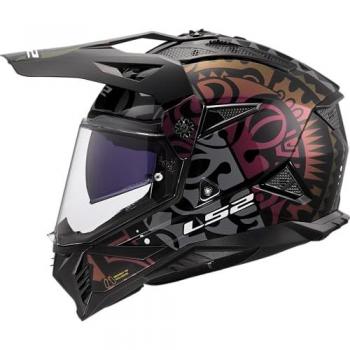 Casco Moto Integrale Off‑Road LS2 MX702 Pioneer II Rangi Nero XS