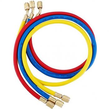 Tuyaux Réfrigération HVAC ¼” SAE avec jauge collecteur – compatible R134a, R404A, R410A, R22