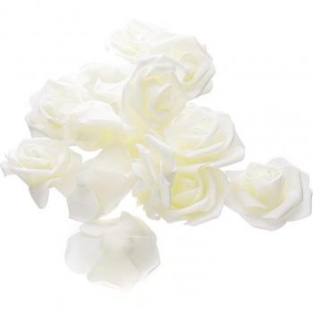 Rosas Artificiales 7 cm, 50 Uds., Envoltorio de Espuma PE para Bodas