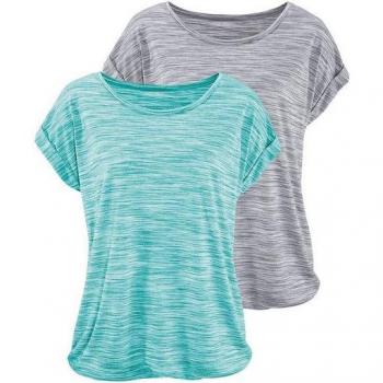 Beachtime Kurzarmshirt mit Struktur, 2er-Pack für Damen