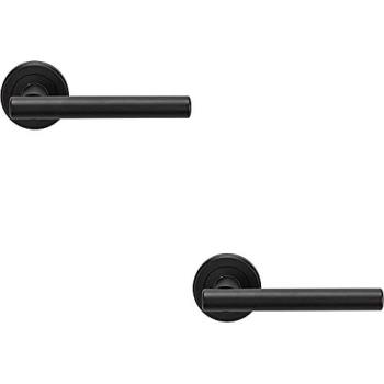 Concealed Fix Straight T‑Bars in Matt Black, 2‑Pack, Rose Design