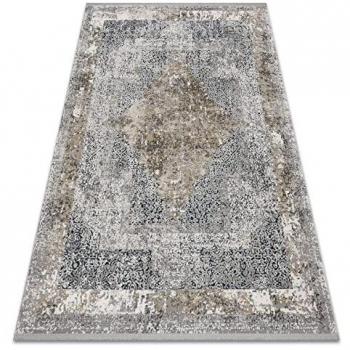 Tulos Vintage Tappeto Frange 51323 con Telaio Rosone Avorio/Grigio Argento 120x170