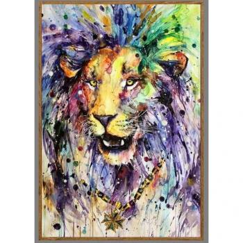 Amerikanischer Löwe Aquarell Diamantbild