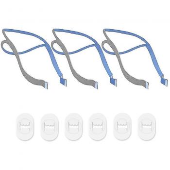Casco Auxiliar P10 para CPAP – 3 Correias & 6 Clips de Tensión, Azul