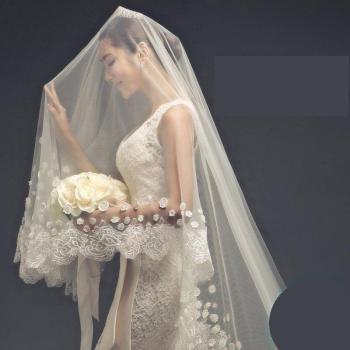 Accesorio de Boda: Velo de Novia 3M con Encaje