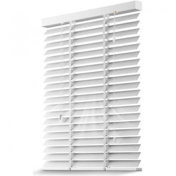 Sol Royal BE5 – Store Vénitien Blanc – Brise‑Vue 50 mm, 140x180 cm – Lamelles Extra Larges – Fixation Mur Simplifiée