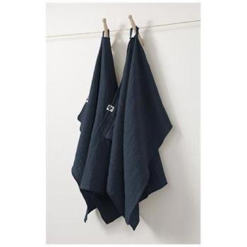Essuie‑mains 50x70 cm Gaze coton Gaïa Minuit – Double Pack