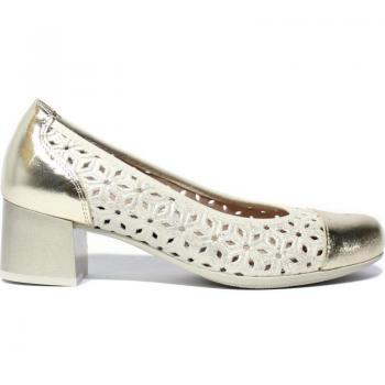Modelo 6040 PITILLOS: Sapatos Dourados de Salto de 4cm para Mulheres