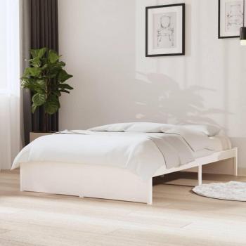 VidaXL 4ft Small Double Massivholzbett in Weiß