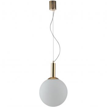 Opal Globe Pendant Light, Gold Finish, E27