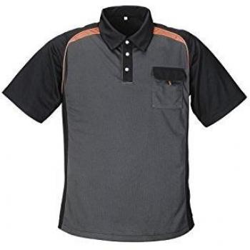 Herrenpoloshirt XXL dunkelgrau/schwarz/orange 50 % Polyester/50 % Cool Dry