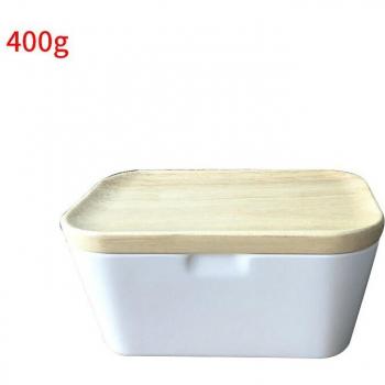 Contenedor de mantequilla con tapa de madera
