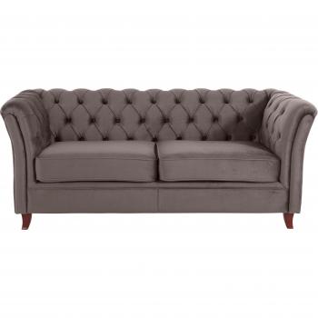 Home Affaire Reims Chesterfield Sofa – Samtoptik Braun