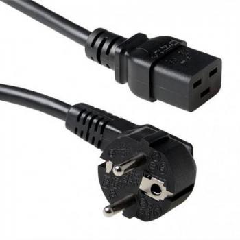 CEE7/7 to C19 Black Power Connection Cable 0.60m