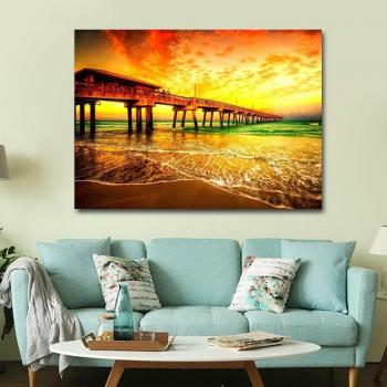 Pintura DIY 5D: Mosaico de Playa y Puente