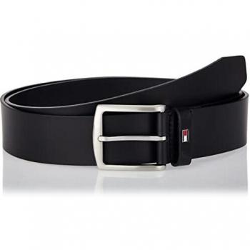 Cintura in pelle nera Tommy Hilfiger New Denton 85 cm