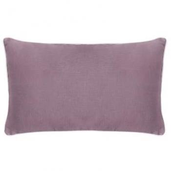 Housse de coussin matelassé en lin uni violet 30x50 cm