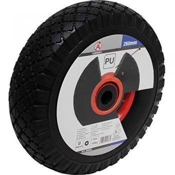 Ruota per carrello in poliuretano, rosso e nero 260 mm