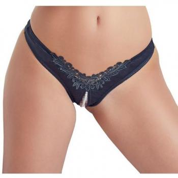 Cottelli Rio Perlen Slip ouvert (M, Schwarz)