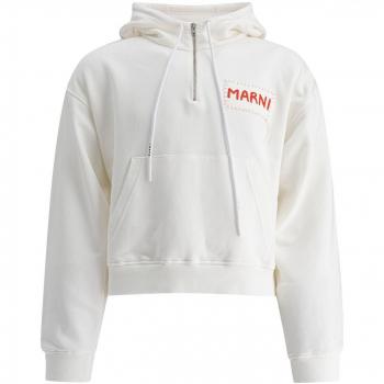 Men’s White Marni Streetwear Hoodie, XL (FUMU0144X0UTC27500W02)