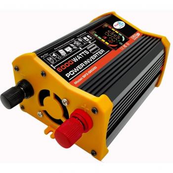 Chargeur Inversor Voiture 6000 W, affichage LED, 2 ports USB