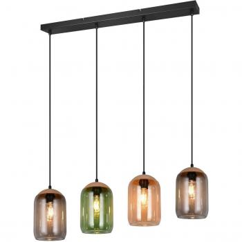 Luces Pendientes Trio Lighting en Corcho 4×27 W Negro Mate