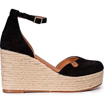 Sandalias de Cuña Popa en Negro