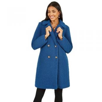 Yumi Women's Size 14 Navy Plush Teddy Bear Coat