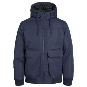 Jack & Jones Herren Bomberjacke JJCONSTRUCT mit Kapuze, Navy Blazer, Größe XXL