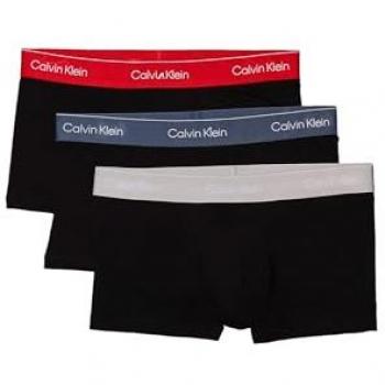 Trio de Boxers Calvin Klein Icon Coton Stretch Noir Gris Rouge