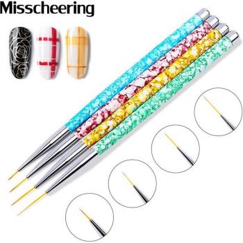 Premium 4‑Piece Nail Design Liner Brush Bundle