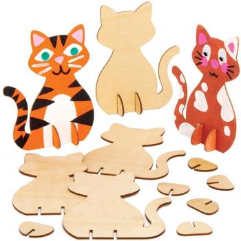 Paw-some Wooden Cats Craft Kit (Pack of 6)