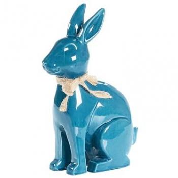 Blue Ceramic Bunny Accent for Easter Decor