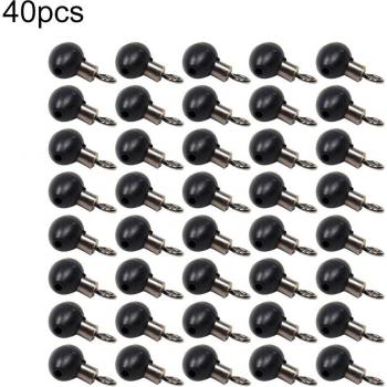 40Pcs Stainless Steel Fishing Tackle Zip Slider Beads Swivels Pulley Clip Line Rigs
