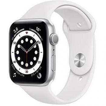 Apple Watch 6 (GPS, 44 mm) Aluminio Plateado con Correa Blanca