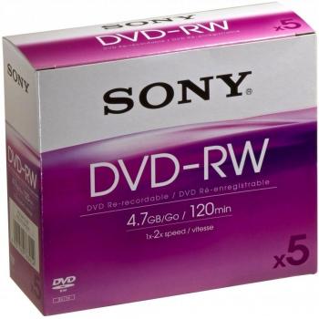 Sony SDMW47CF5 DVD-RW Pack 5 unidades regrabables