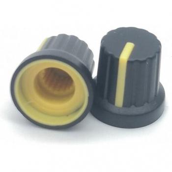 Potenciómetro 15×15 mm (10 Pcs) con Agujero 6 mm, Eje Roscado y Moleteado