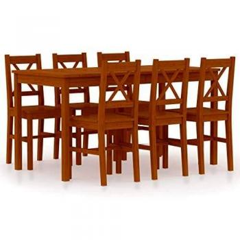 VidaXL Pinède Ensemble de Salle à Manger Mobilier Dîner Multicolore 7 pcs