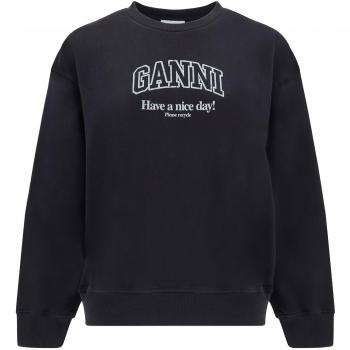 Ganni Sweatshirt with Logo in Gray (Size 2XS/XS)