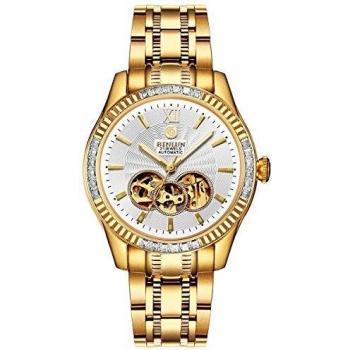Montre BINLUN Homme Automatique Plaqué Or 18C Squelette Lumineux