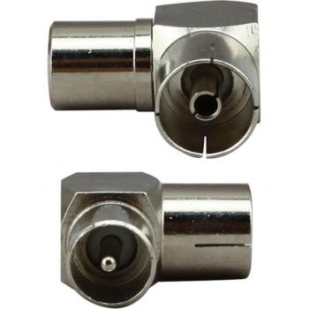 Adaptateur TV Type F Mâle à Femelle à Angle Droit
