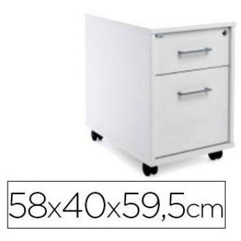 Rocada Mobiler Rollcontainer mit 2 Auszügen, 40 x 60 x 58 cm, weiß