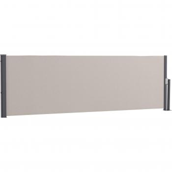 Outsunny Gartenmarkise, ausziehbar, 300 x 100 cm, Sichtschutzwand, Hellgrau, Polyester