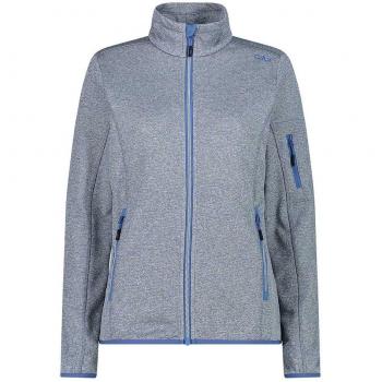 Feminino Casaco Polar CMP Knit-Tech Azul Marmorado Cinza XL