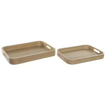 Plateau Apéritif Scandinave en Bois Naturel 40x30x5.5 Cm