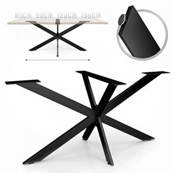 Support de table MIADOMODO® Industrial Spider – 98 × 58 × 42 cm, acier noir, base robuste