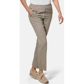 Pantalon léger aspect lin taupe