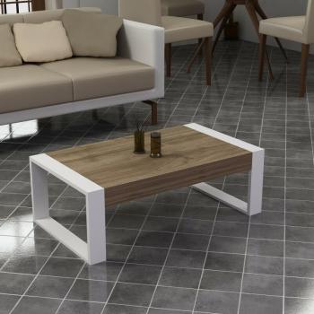 Table Basse Chic 90 cm Blanc-Chêne Azura
