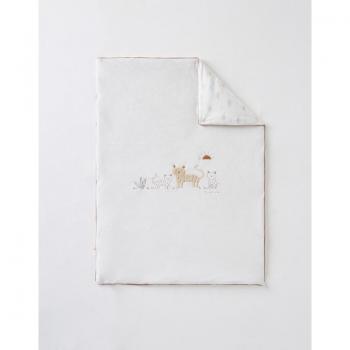 Couverture 75 cm X 100 cm veloudoux écru Babou & Kendi